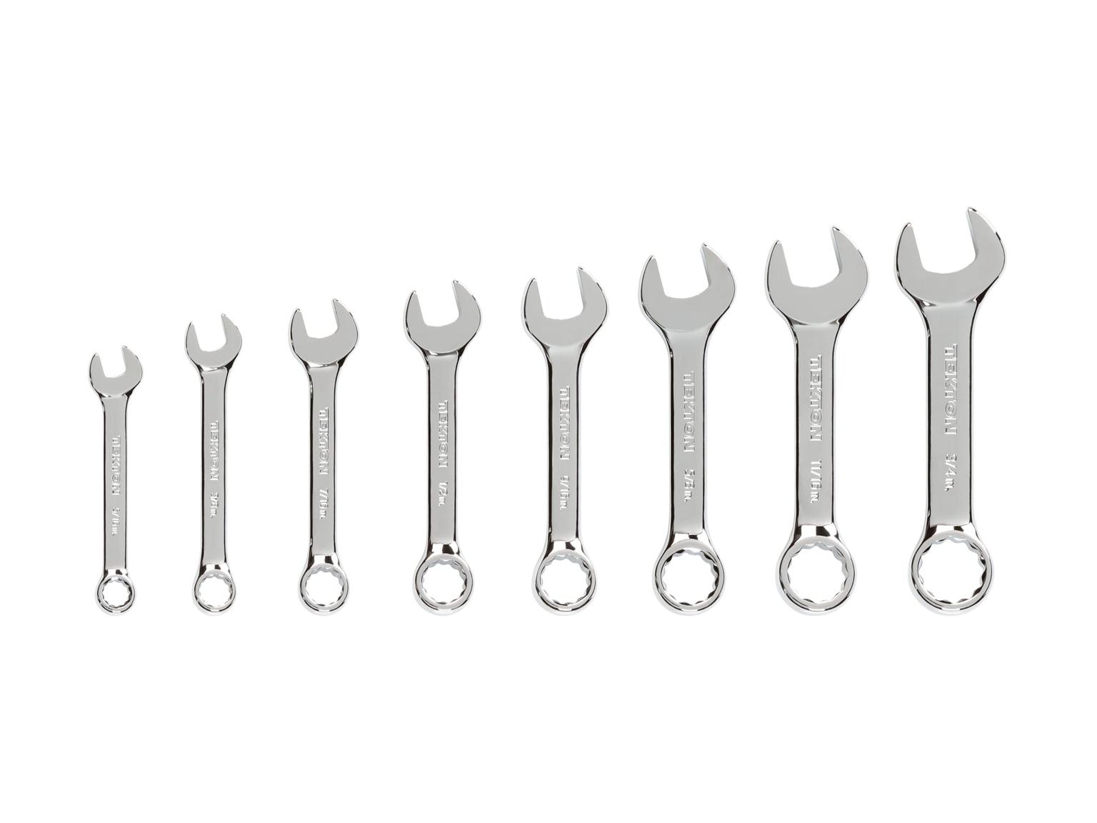 TEKTON WRN01056-T Stubby Combination Wrench Set, 8-Piece (5/16 - 3/4 in.)