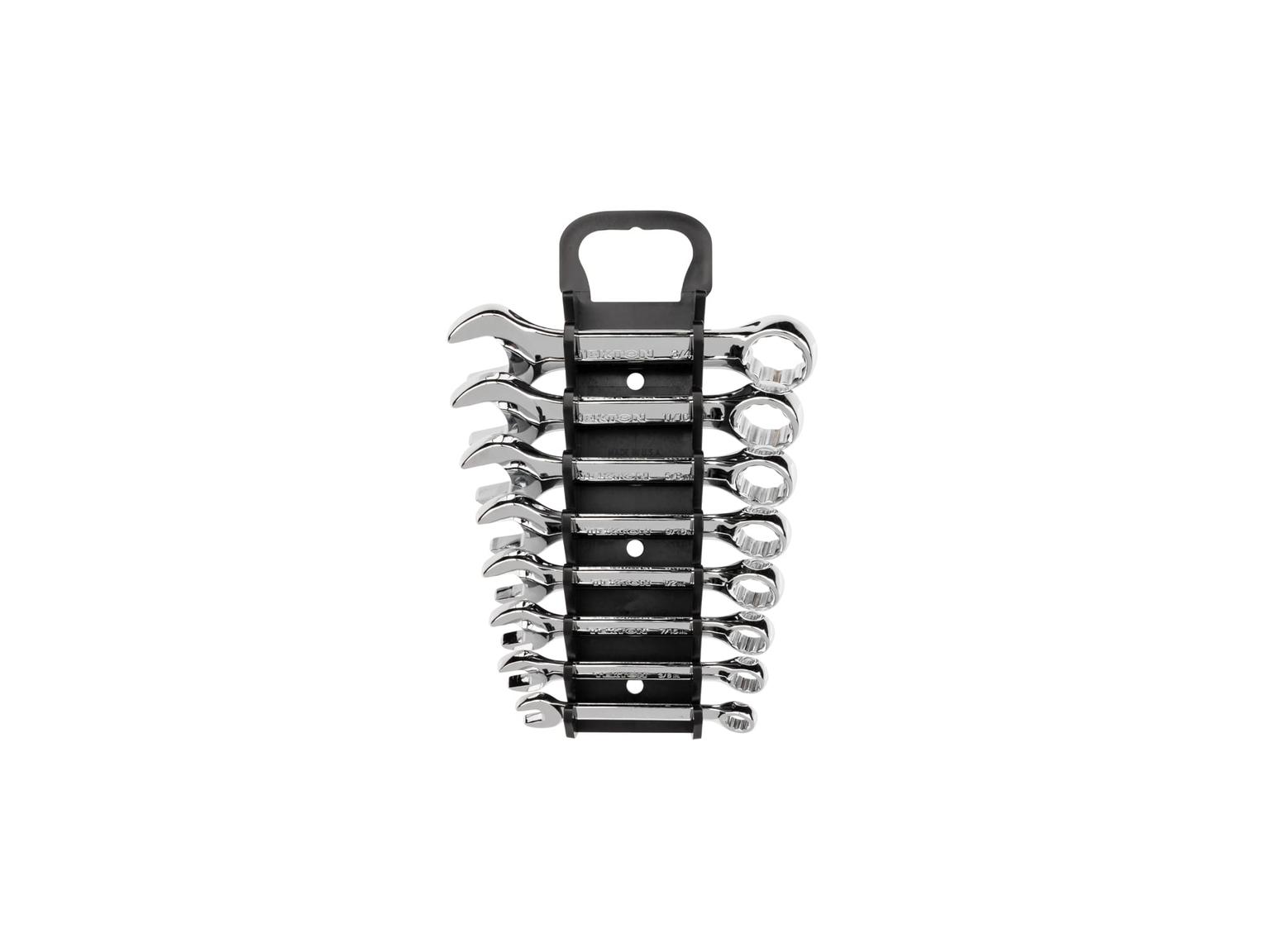 Stubby Combination Wrench Set with Holder, 8-Piece (5/16-3/4 in.) 