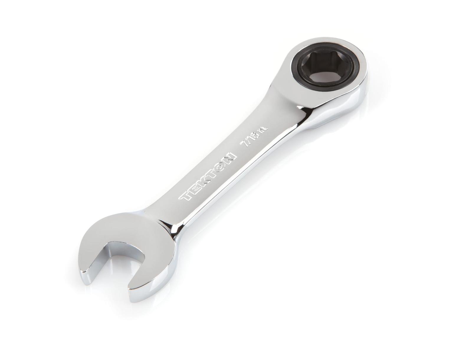 TEKTON WRN50009-T 7/16 Inch Stubby Ratcheting Combination Wrench