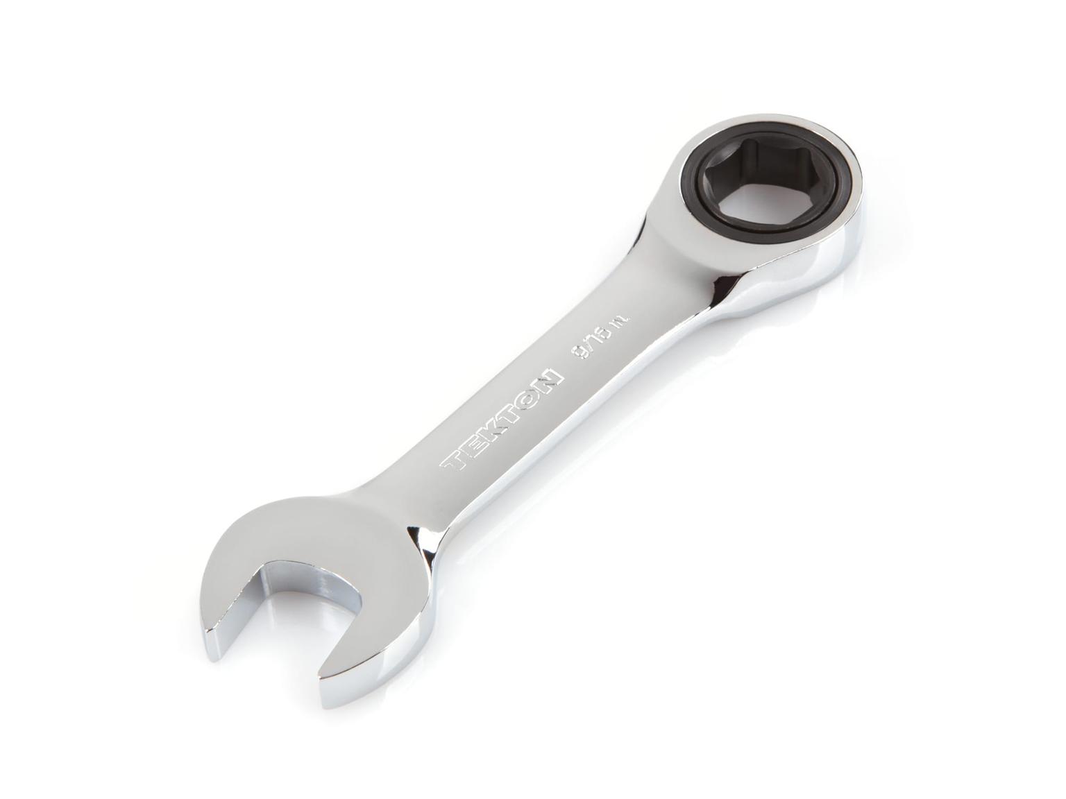 9/16 Inch Stubby Ratcheting Combination Wrench
