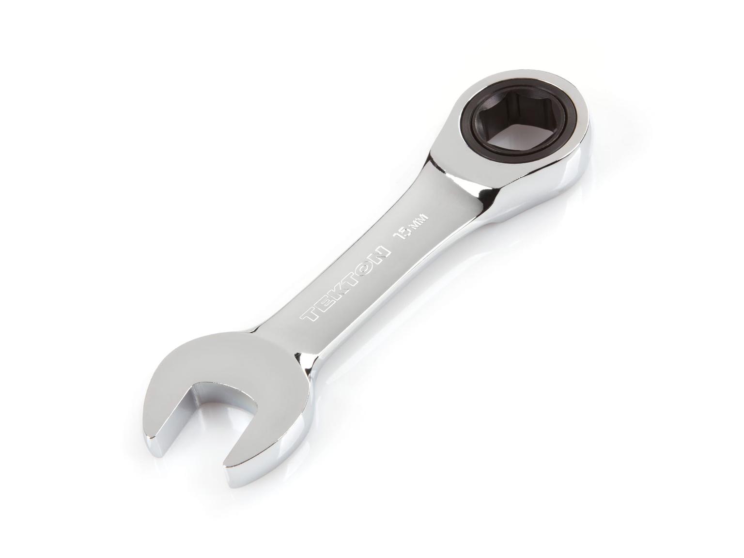 TEKTON WRN50115-T 15 mm Stubby Ratcheting Combination Wrench