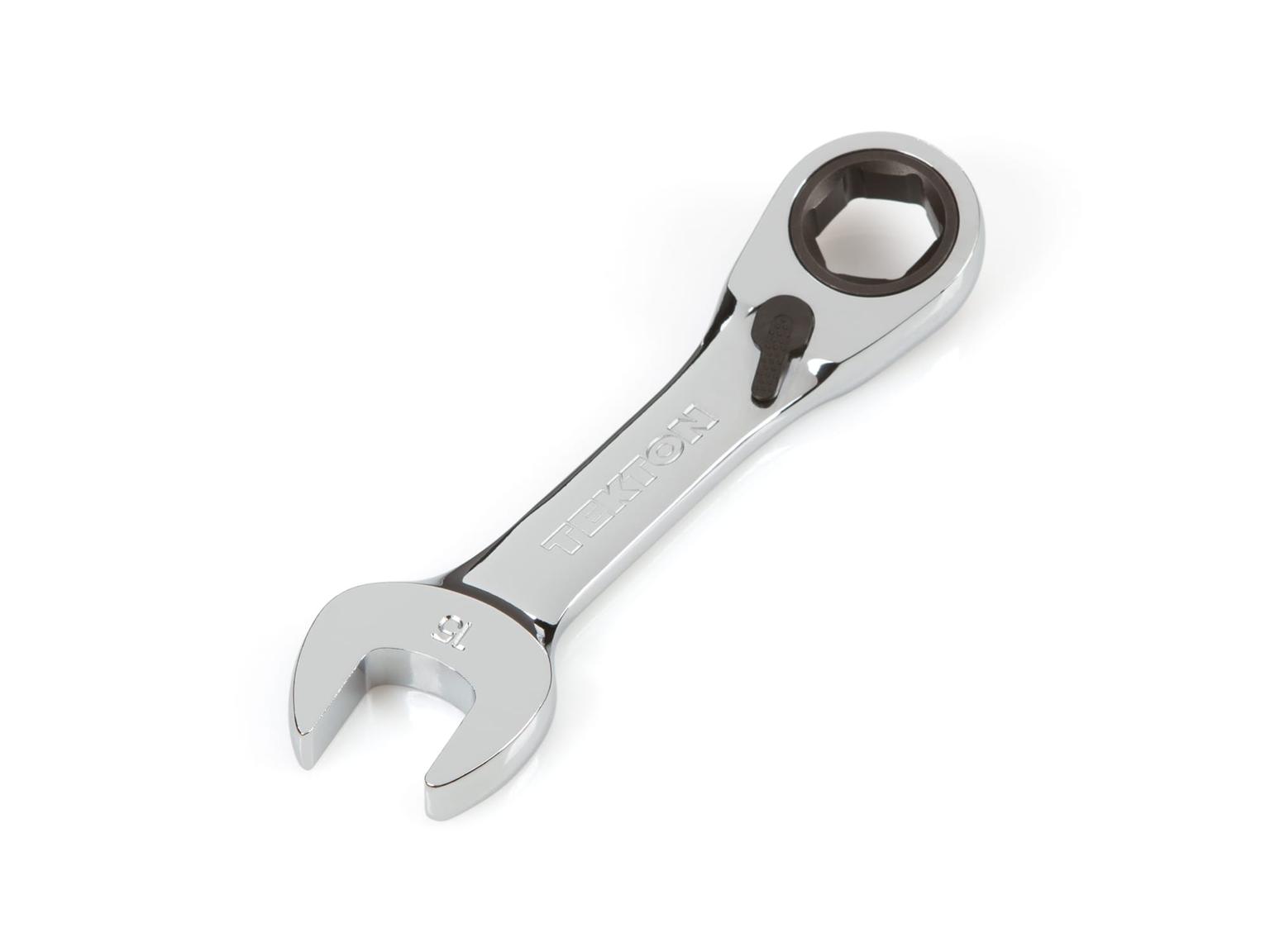 TEKTON WRN51115-T 15 mm Stubby Reversible Ratcheting Combination Wrench