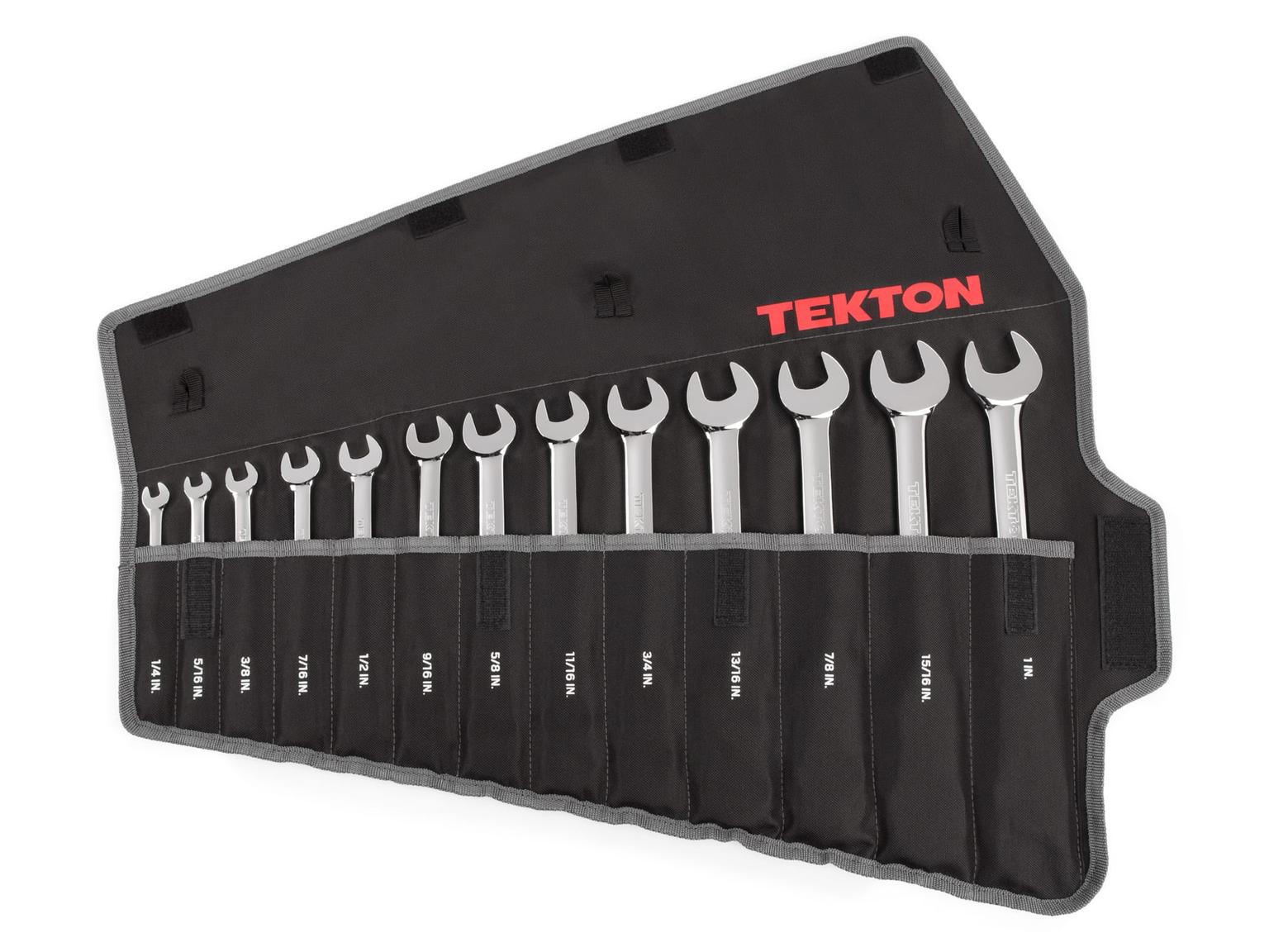 TEKTON WRN53091-T Ratcheting Combination Wrench Set with Pouch, 13-Piece (1/4-1 in.)