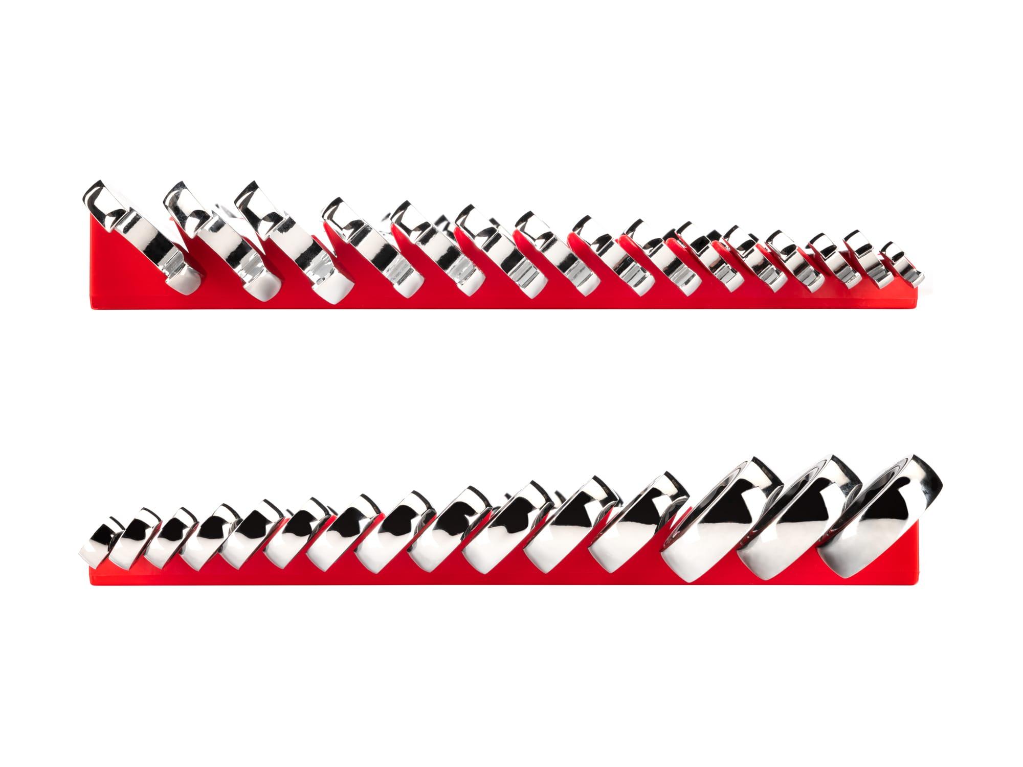 TEKTON WRN53191-T Ratcheting Combination Wrench Set with Rack, 15-Piece (8-22 mm)