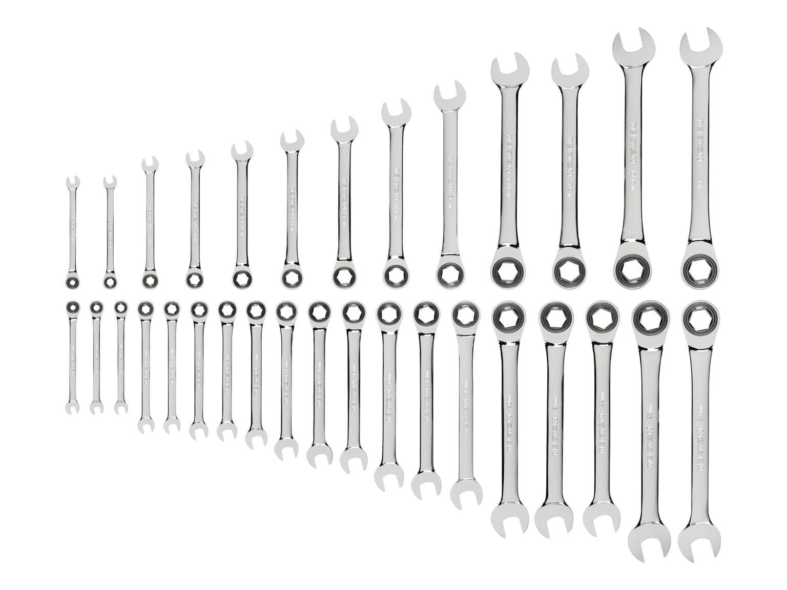 TEKTON WRN53303-T Ratcheting Combination Wrench Set, 32-Piece (1/4 - 1 in., 6-24 mm)