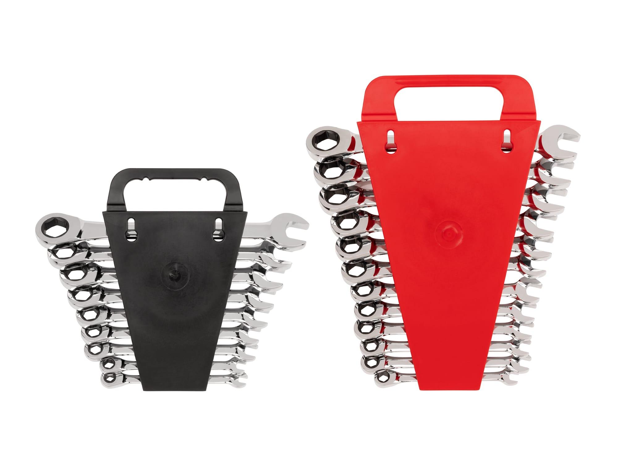 TEKTON WRN53321-T Ratcheting Combination Wrench Set with Holder, 21-Piece (1/4-3/4 in., 8-19 mm)