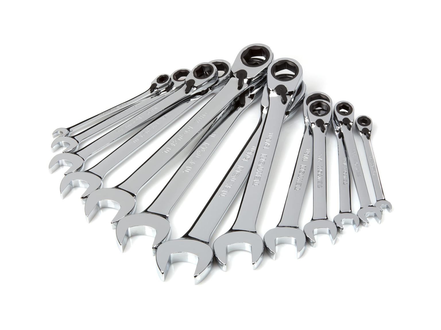 TEKTON WRN56071-D Reversible Ratcheting Combination Wrench Set, 13-Piece (1/4-1 in.) with Holder