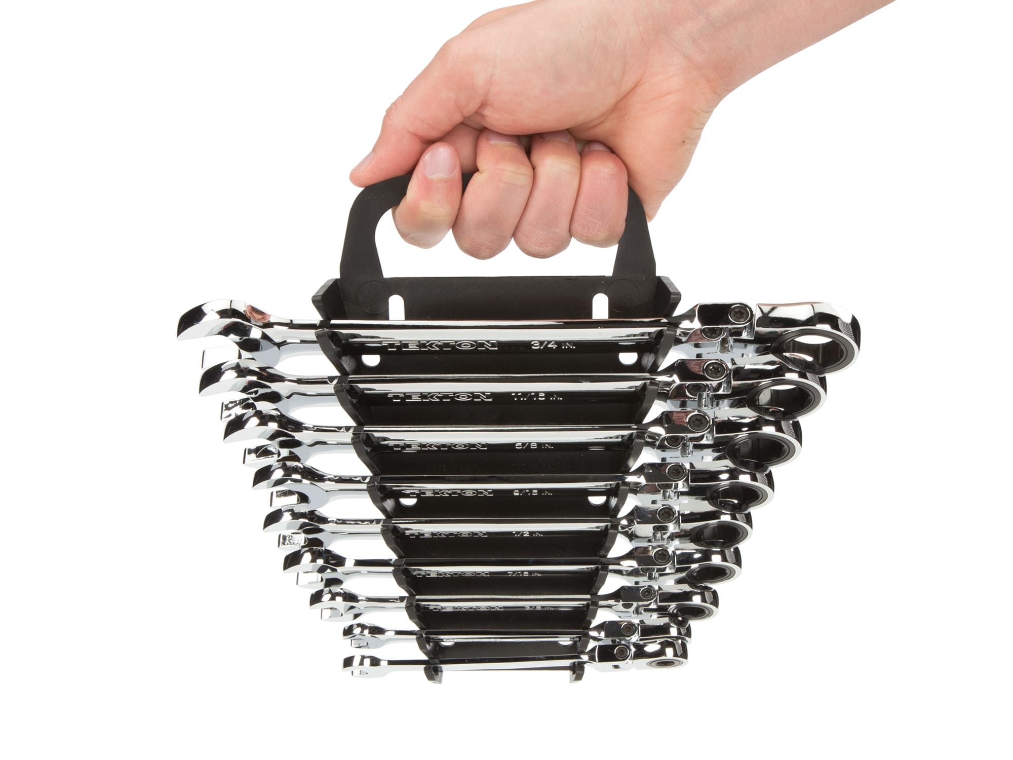 Flex Ratcheting Combination Wrench Set, 9-Piece (Holder) | TEKTON
