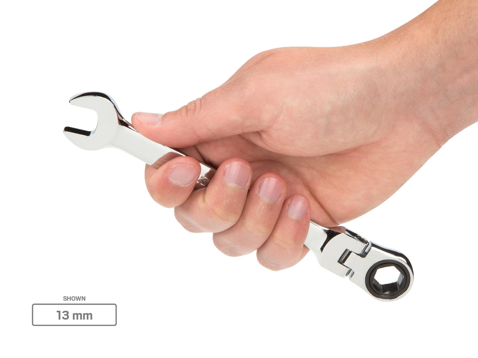 TEKTON WRN57160-T Flex Ratcheting Combination Wrench Set, 12-Piece (8-19 mm)