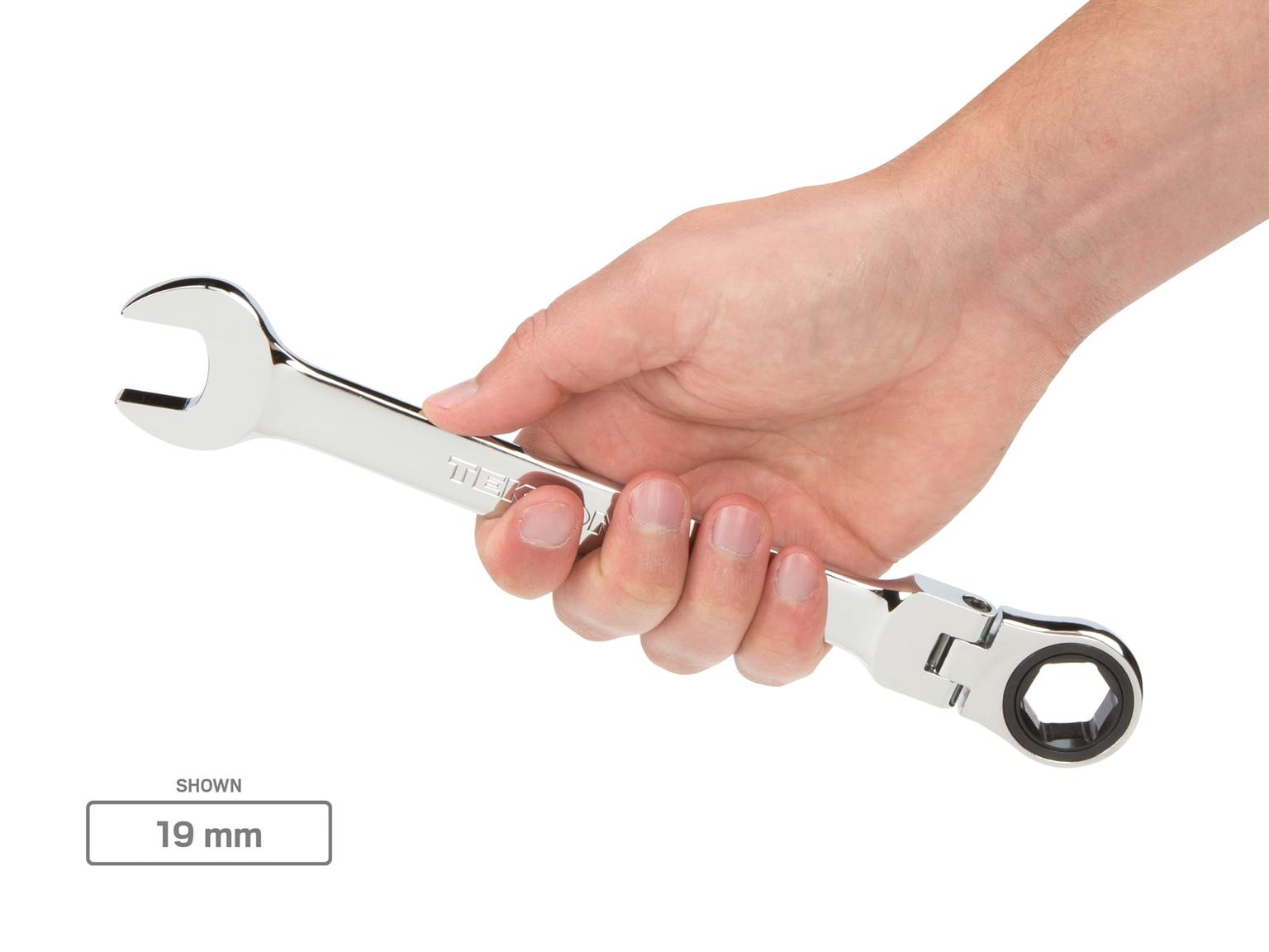 TEKTON WRN57162-T Flex Ratcheting Combination Wrench Set, 19-Piece (6-24 mm)