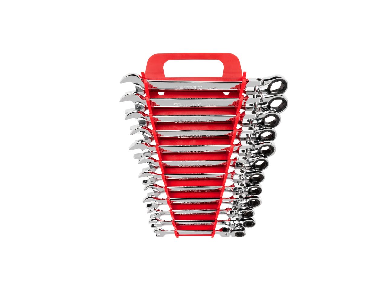 Flex Ratcheting Combination Wrench Set, 12Piece (Holder) TEKTON