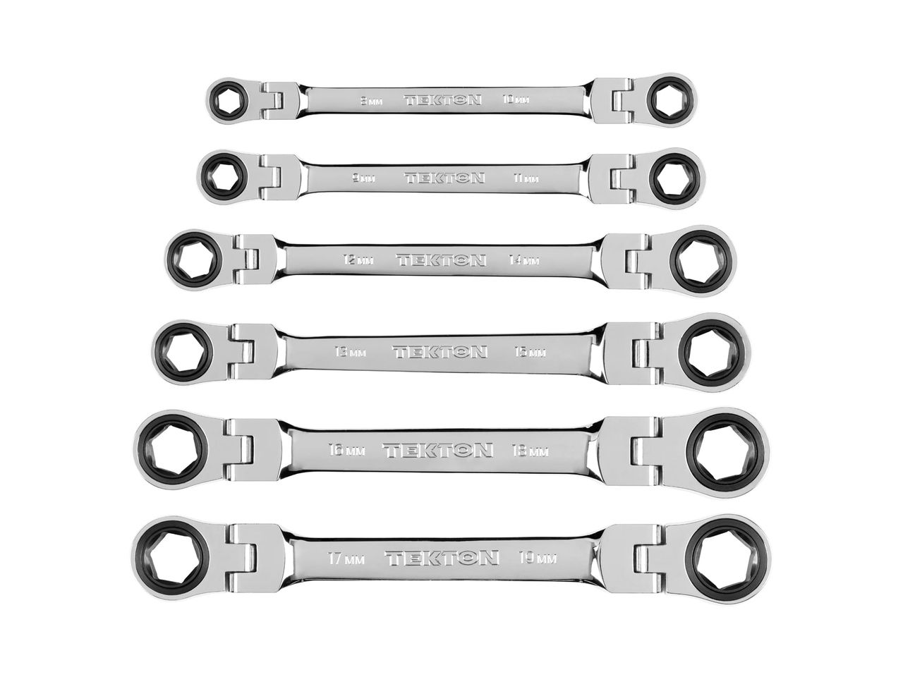 Flex Ratcheting Box End Wrench Set (6Piece) TEKTON WRN76154