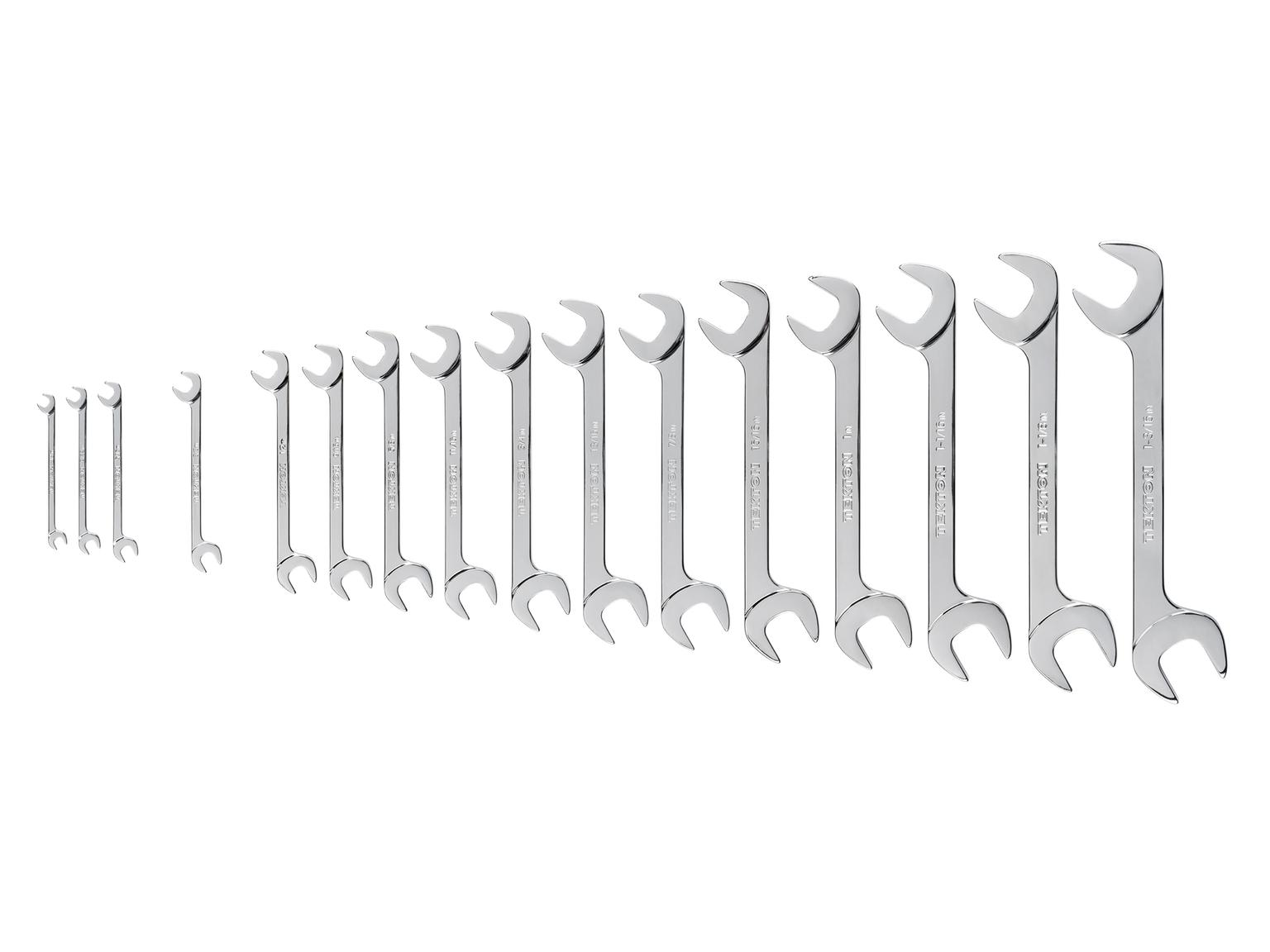 TEKTON X23 Angle Head Open End Wrench Set, 16-Piece (1/4 - 5/16, 3/8, 1/2 - 1-3/16 in.)