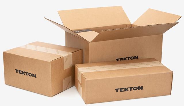 Tekton-labeled shipping boxes